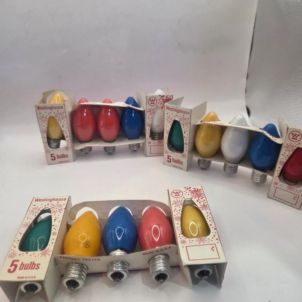 Westinghouse Vintage Christmas C7 Light Bulbs Multi-Color 5 Bulb Packs Boxed